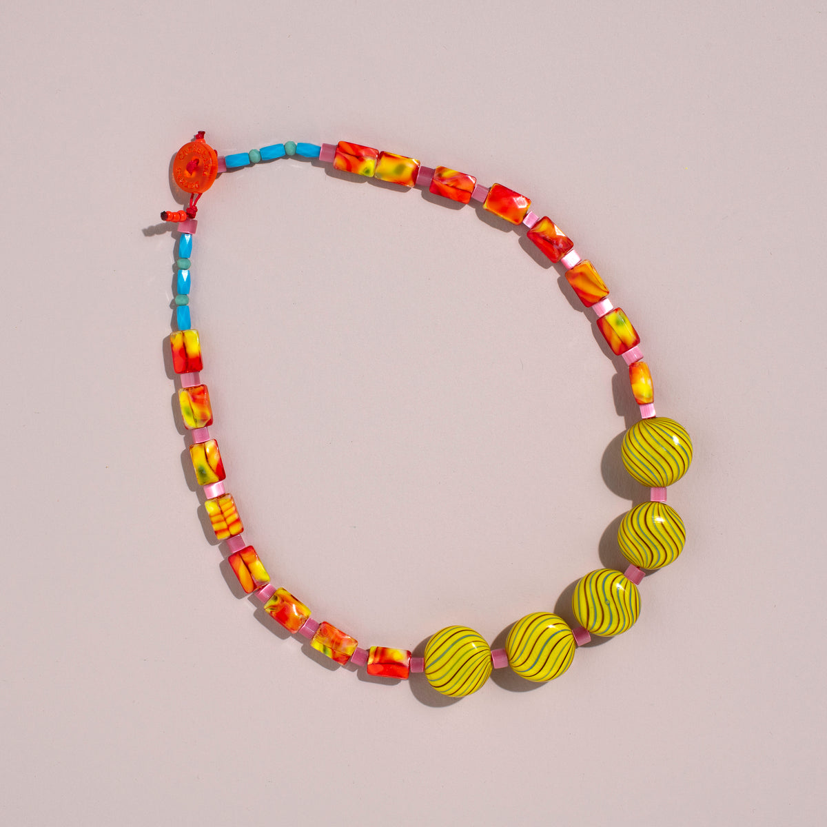 Fancy Necklace (orange +yellow swirls)