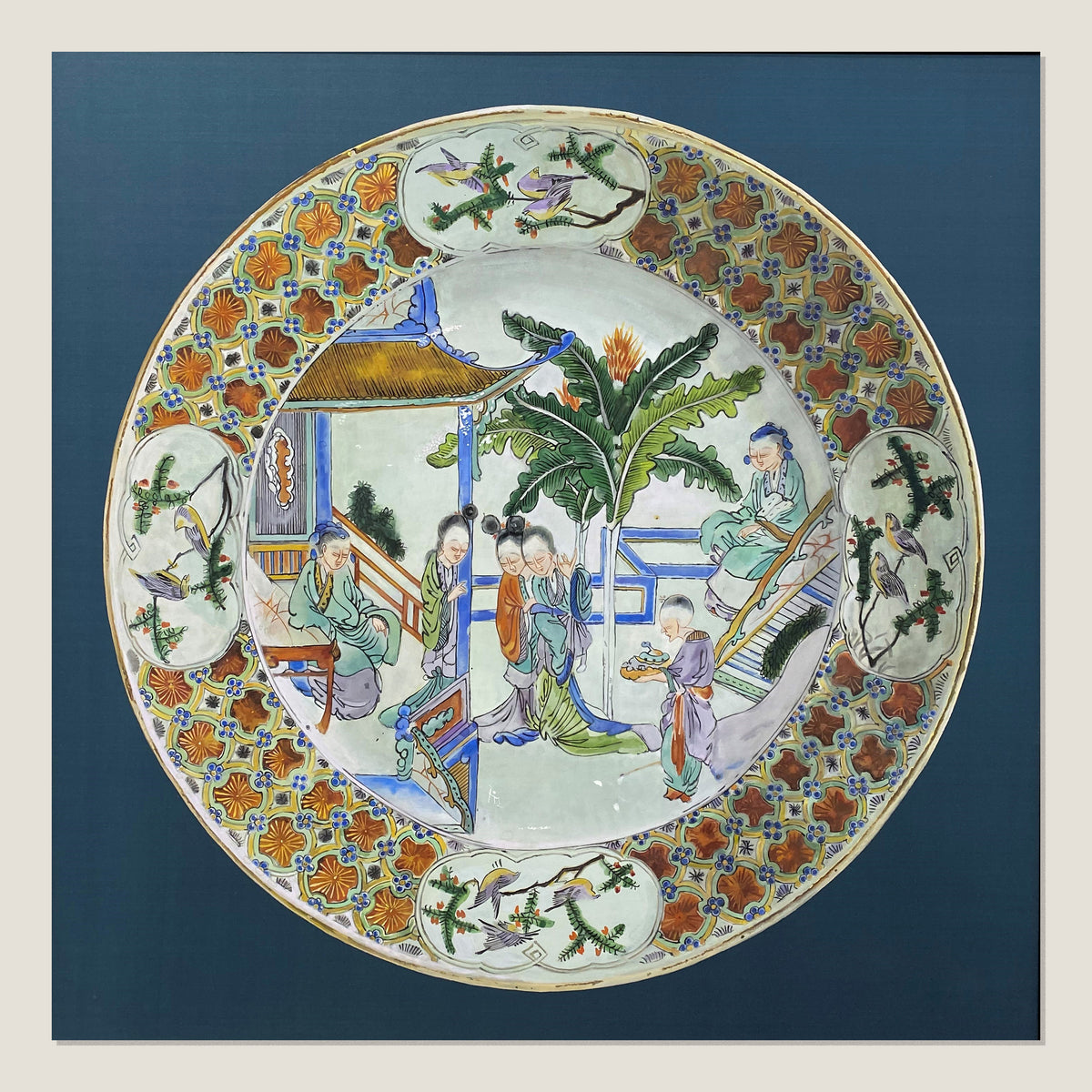 Chinese Export Plate, Western Chamber Scene, c.1780