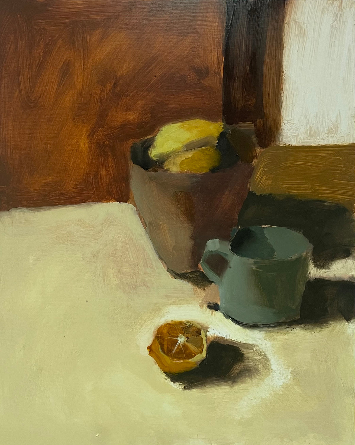 Brown Bowl With Lemons