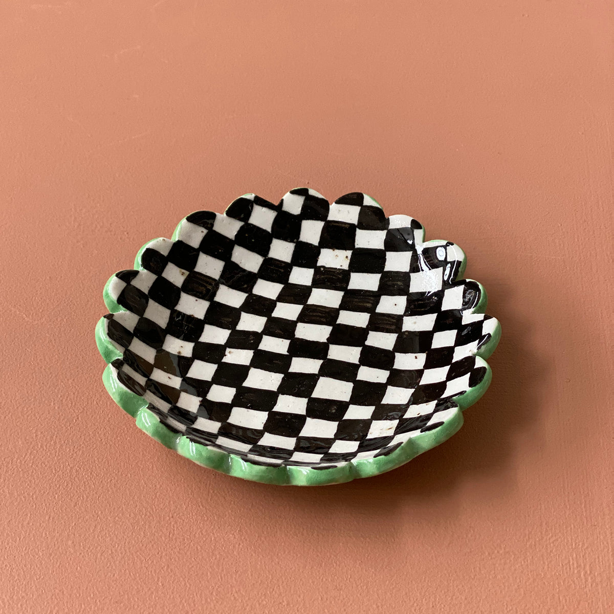 Small Checked Dish (Black Check)