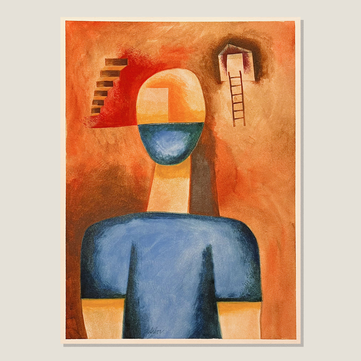 Untitled (Blue Man with Mask)