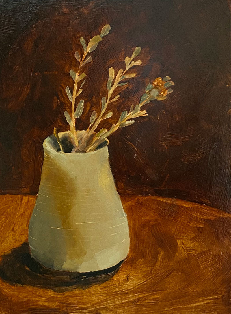 Clay Vase with Natives