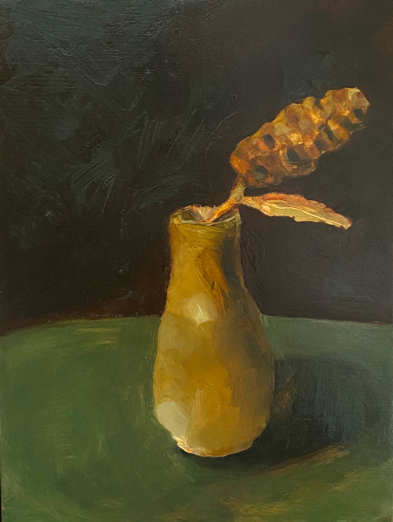 Dried Banksia in Clay Vase