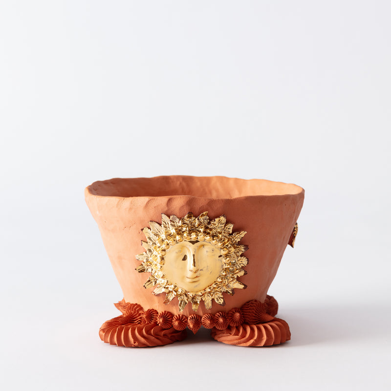 Sun God Terracotta Pianto In Vaso