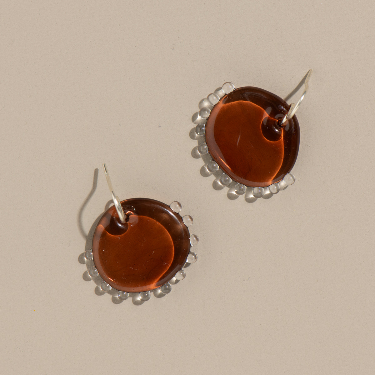 Petticoat Earrings (amber + clear)