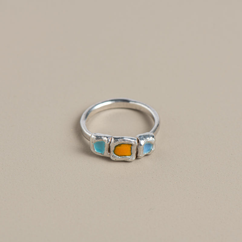 Mod Squares Enamel Ring (Fun in the Sun)