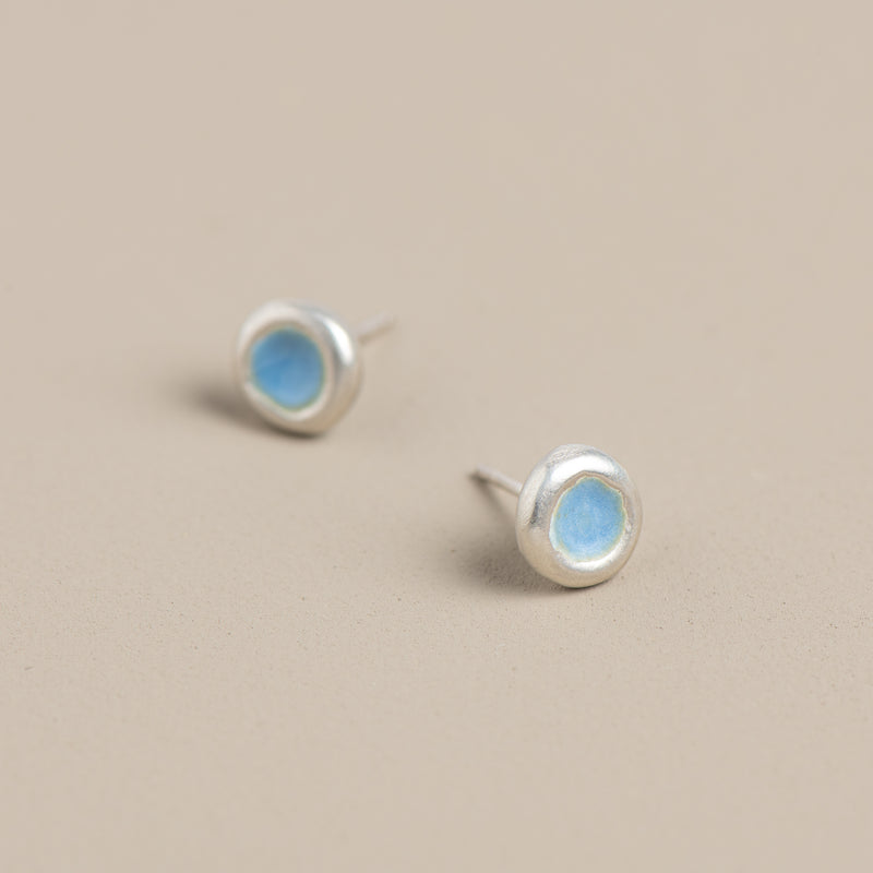 Small Enamel Studs (blue)