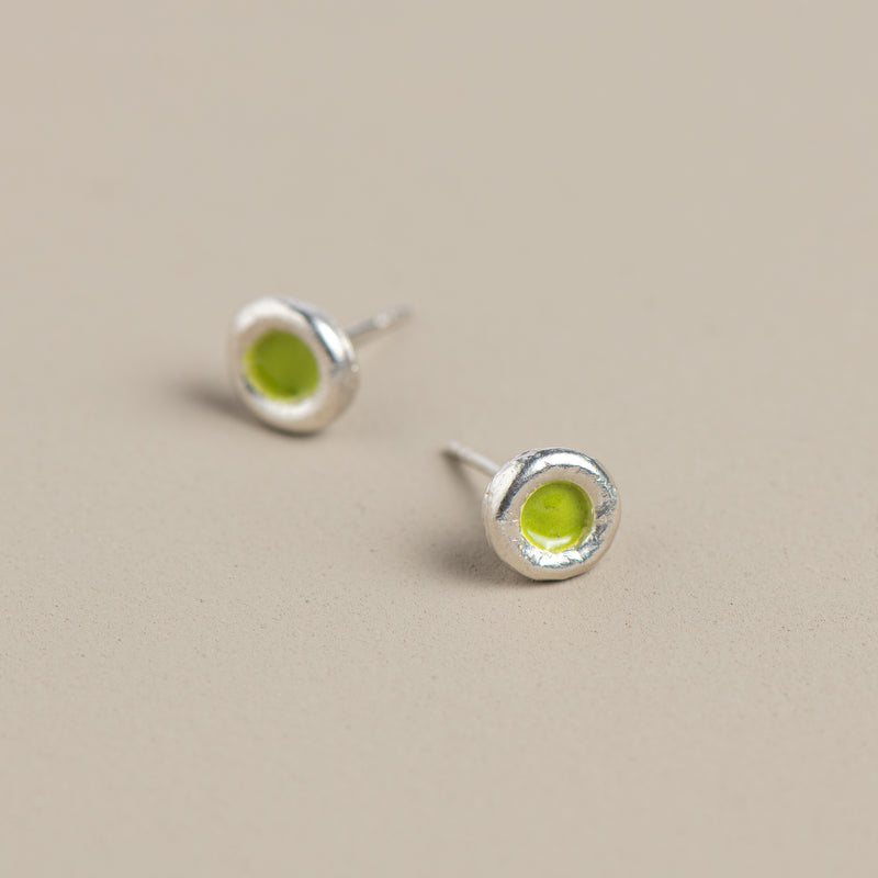 Small Enamel Studs (acid green)