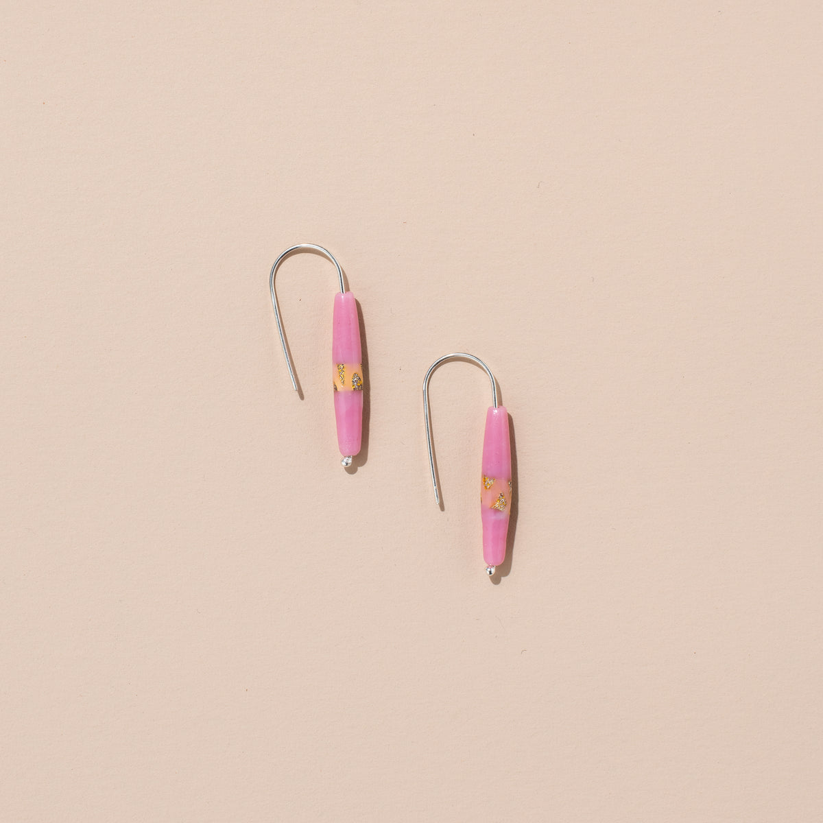 Japanese Glass Bead Earrings (pink)