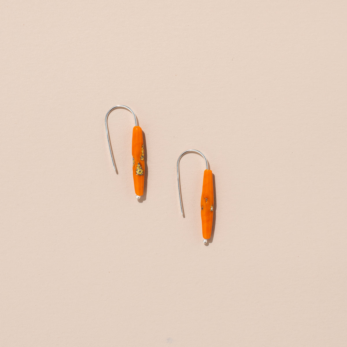 Japanese Glass Bead Earrings (orange)
