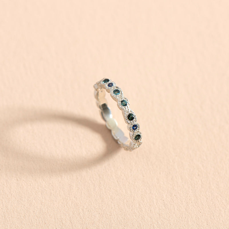 Eternity Ring (sapphire + tourmaline)