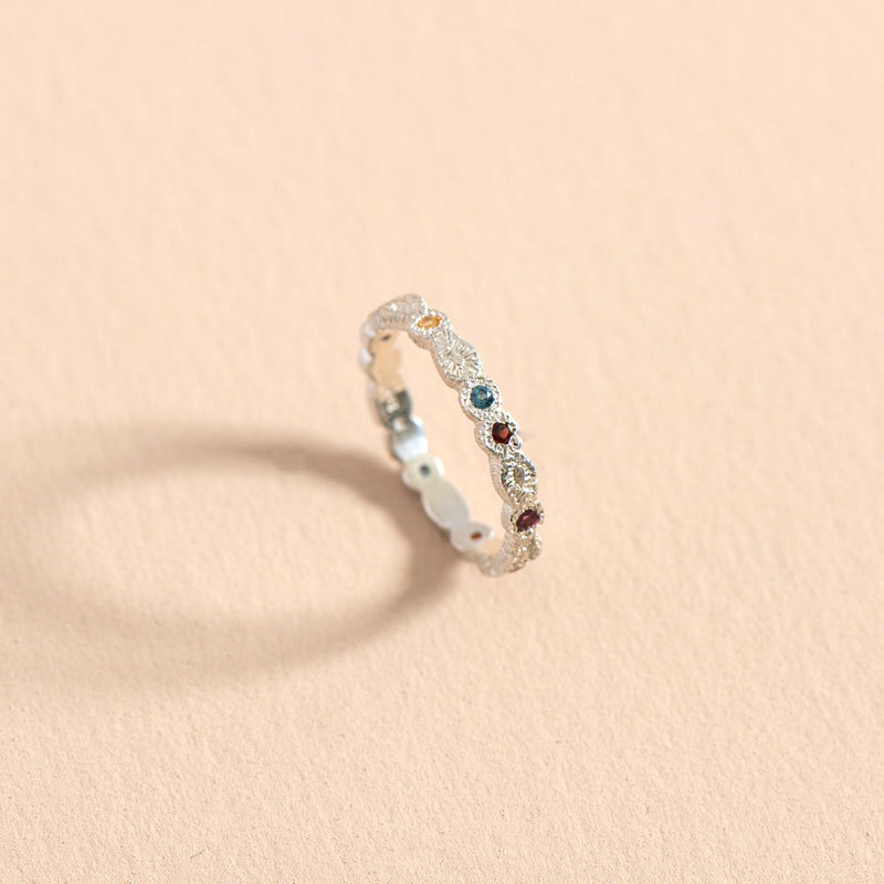 Eternity Ring (topaz, garnet + citrine)