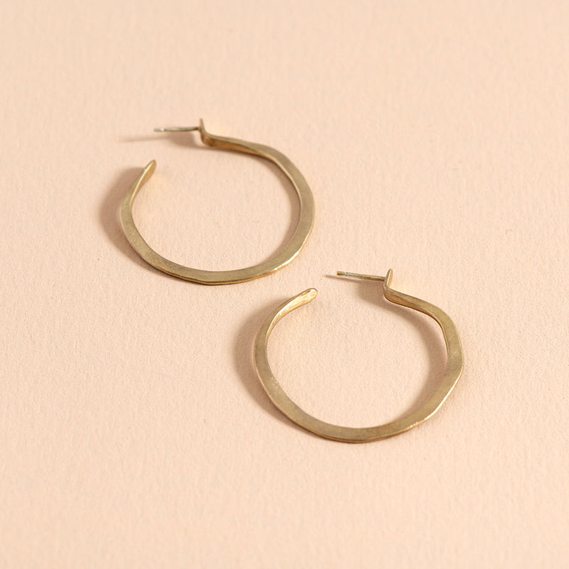 Hammered Hoop Earrings (brass)