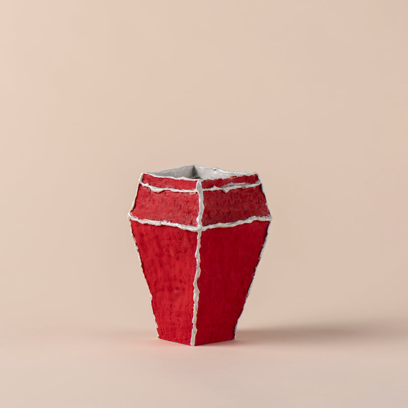 Seamed Fringe Vessel (Red and White)