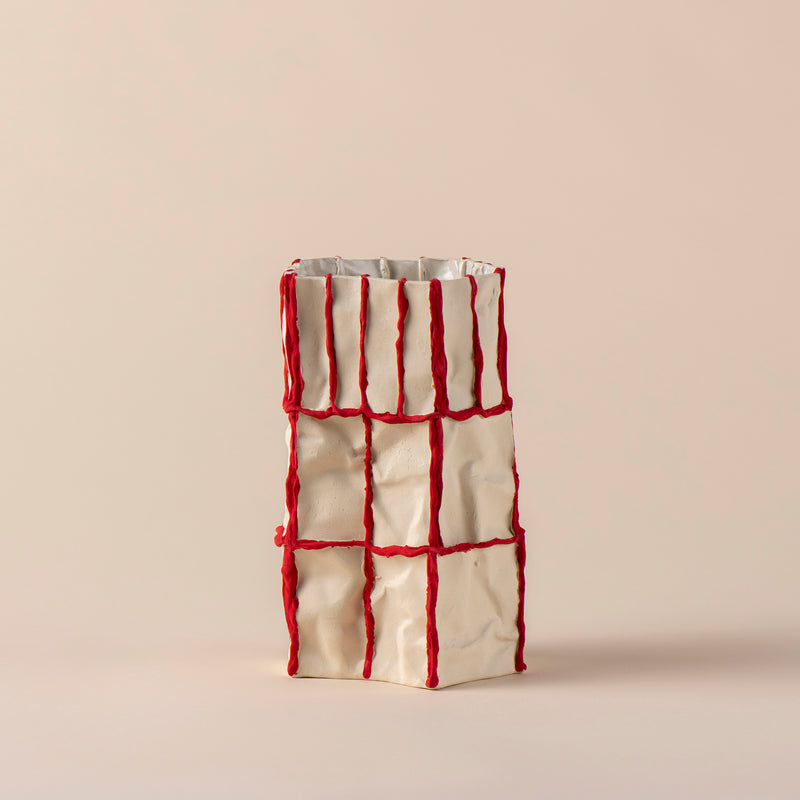 Tile Vessel (Red + White)