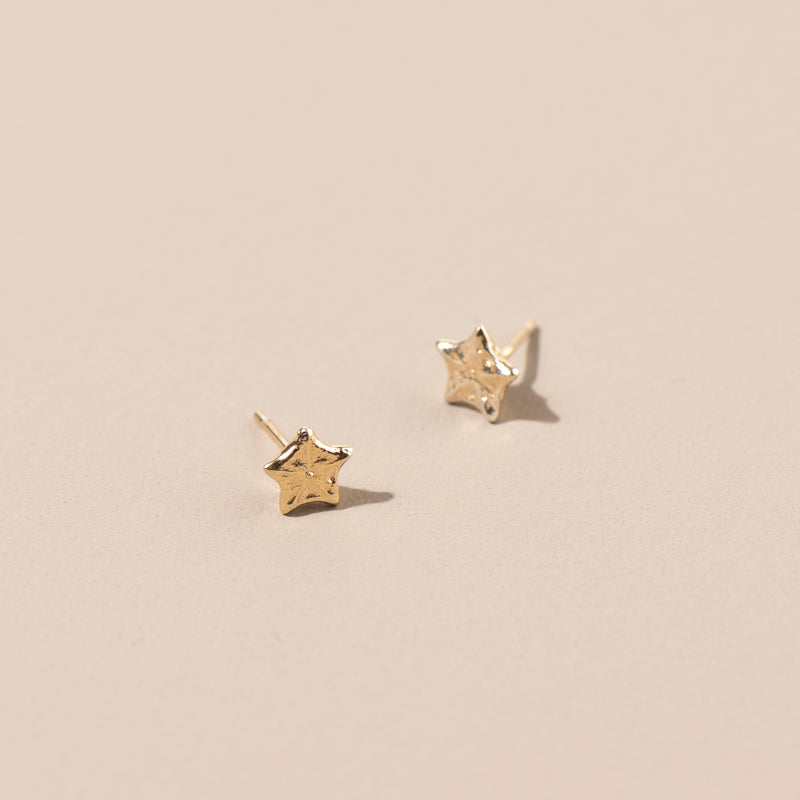 Hoya Carnosa Studs (yellow gold)