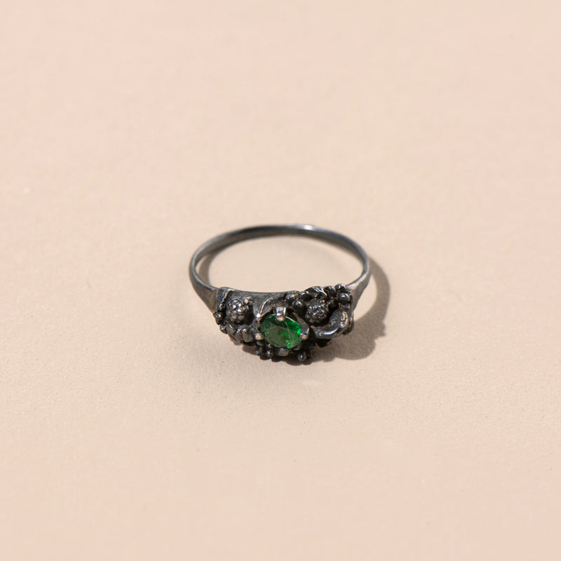 Enchanted Forest Spur Ring (oxidised silver)