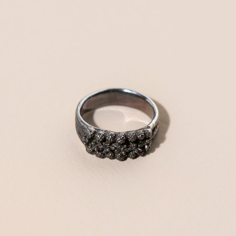 Wattle Spur Rows Ring (oxidised silver)