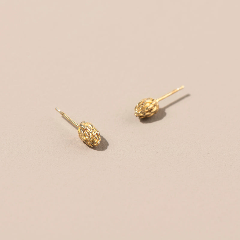 Pine Sprout Studs (yellow gold)