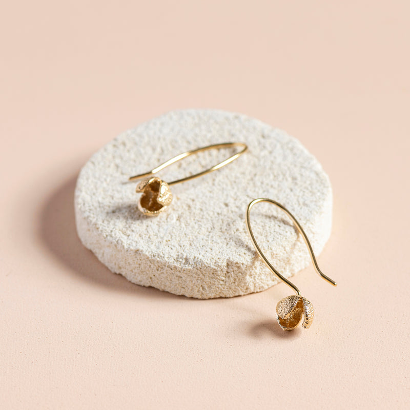 Pittosporum Earrings (yellow gold)