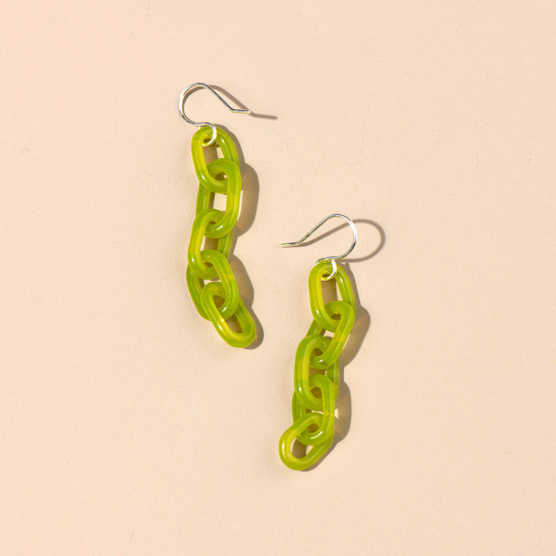 Mini Chain Earrings (lime)