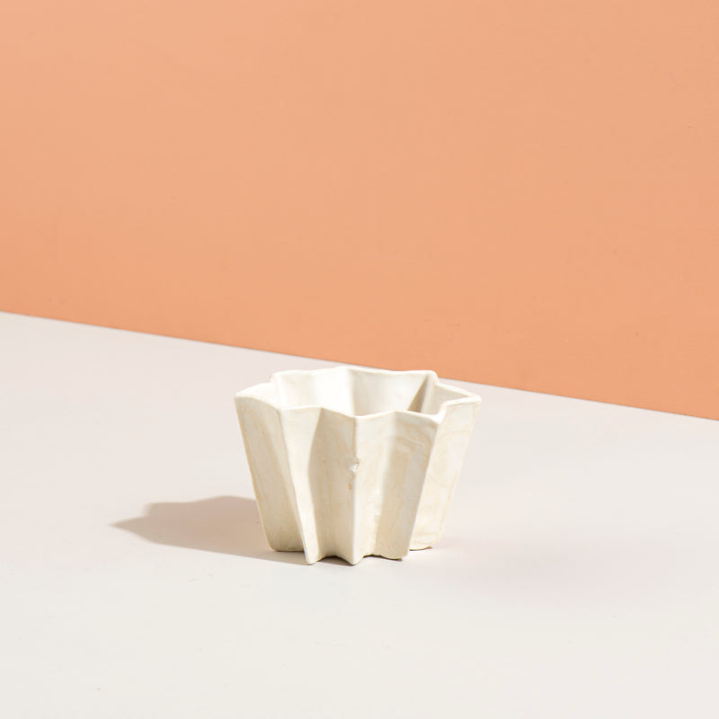 Squat Folded Vase (white)