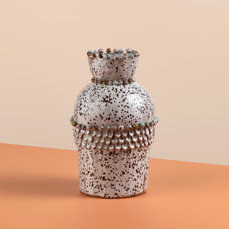 Large Beaded Vase