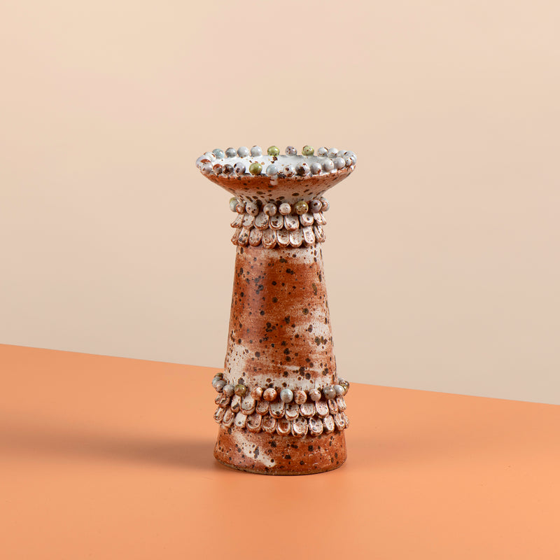 Beaded Tapered Vase (Shino)