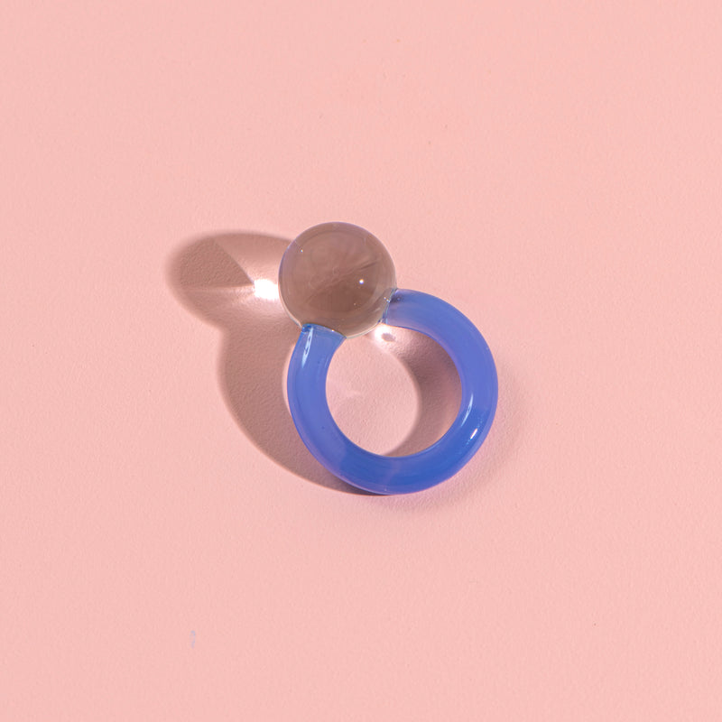 Orb Ring (periwinkle + clear)