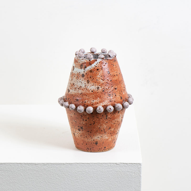 Angled Beaded Vase (brown)