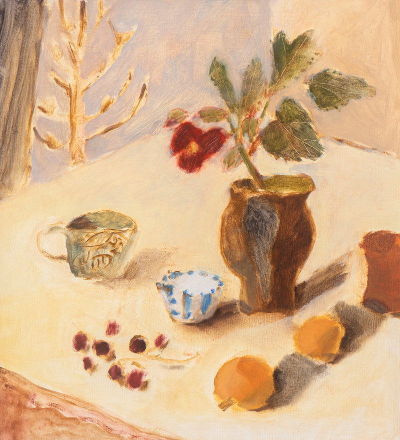 Still Life With Vase And Blue Bowl