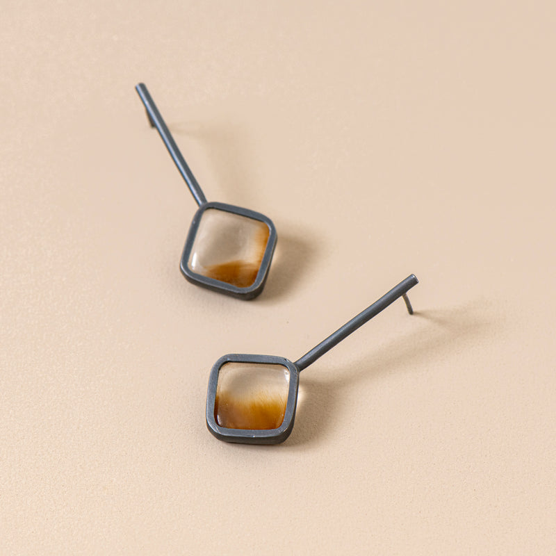 Inclusion / Red Rutile Pendulum Earrings