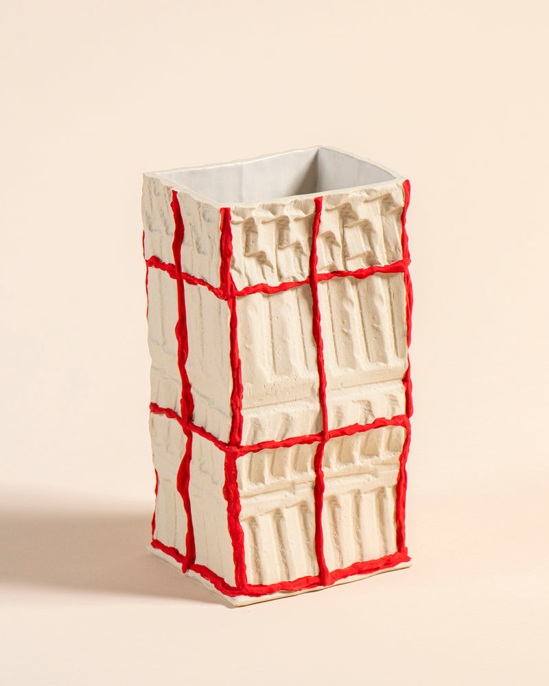 Brick Seams Vessel (Matte Red)