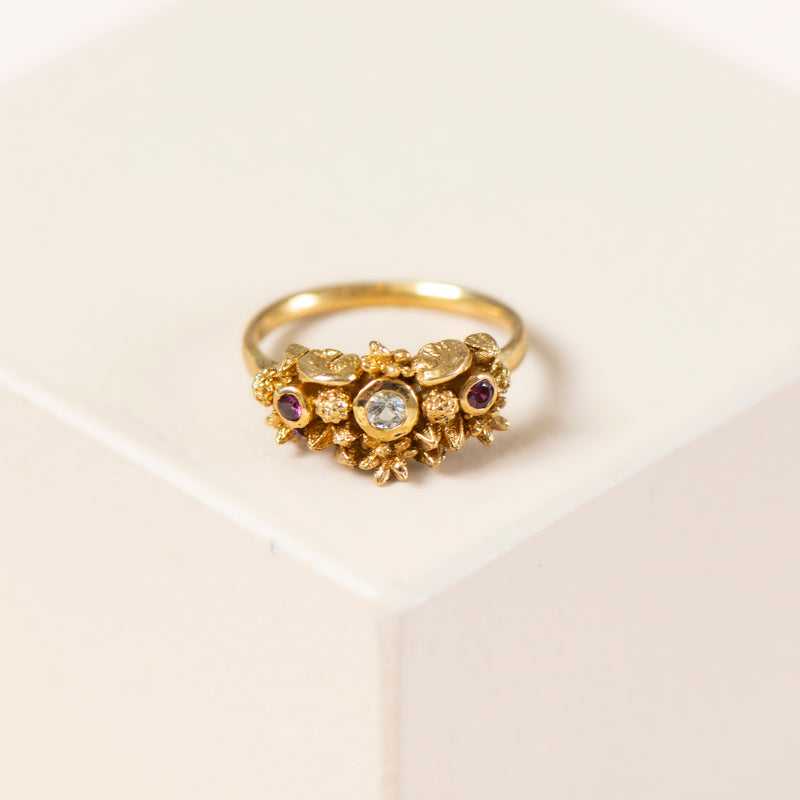 Royal Blossom Ring (Topaz + Sapphires)