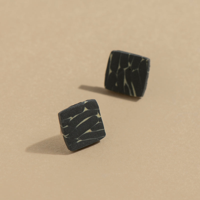 Mono Detritus Stud earrings (square)