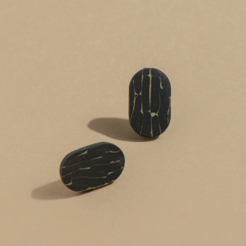 Mono Detritus Stud earrings (oval)