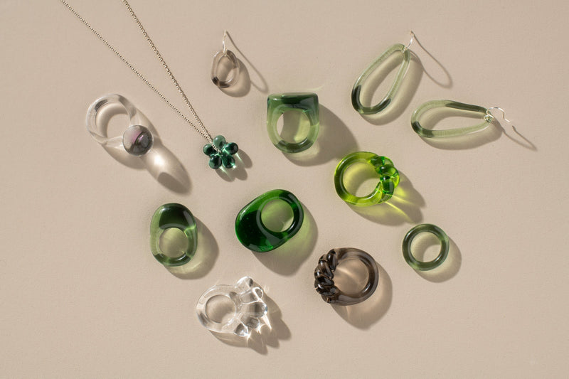 Orb Earrings (bottle green)