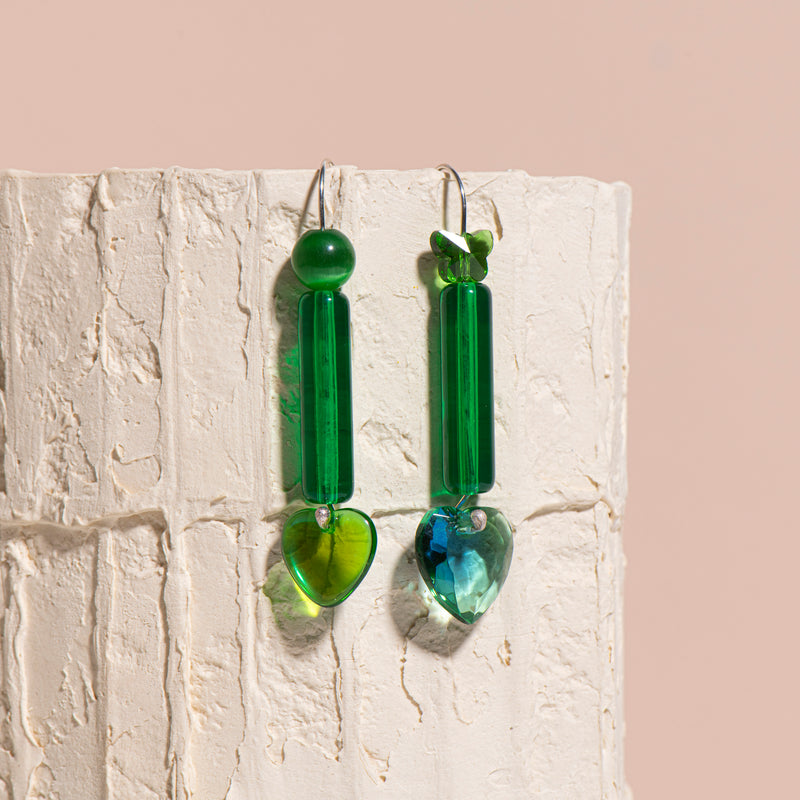 Green Butterfly & Asymmetric Heart Drops