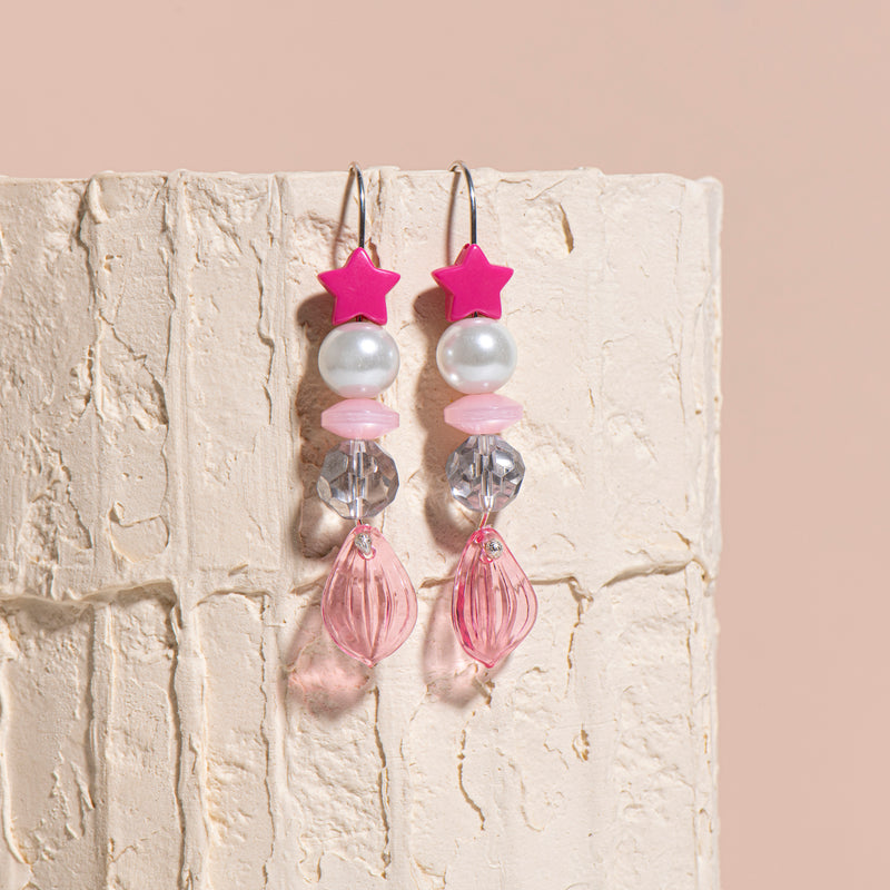 Pink Stars, Pearls And  Crystals