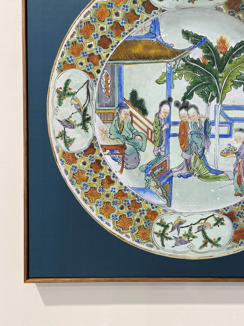 Chinese Export Plate, Western Chamber Scene, c.1780