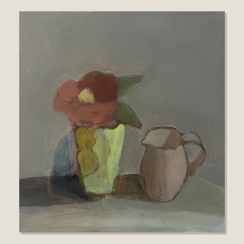 Camellia And Brown Jug