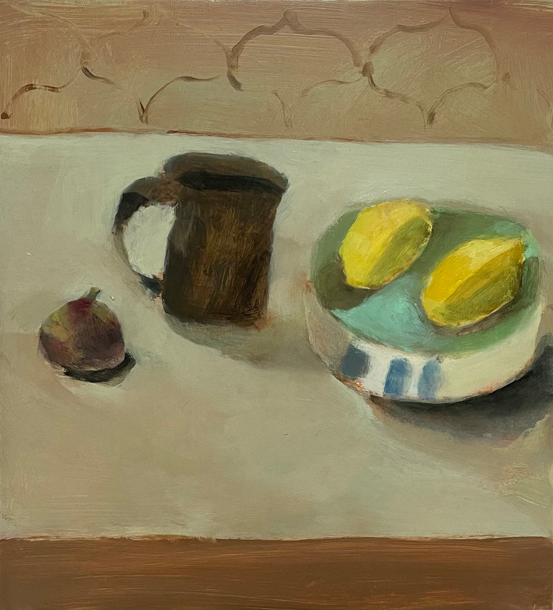 Still Life With Fig, Brown Jug And Lemons