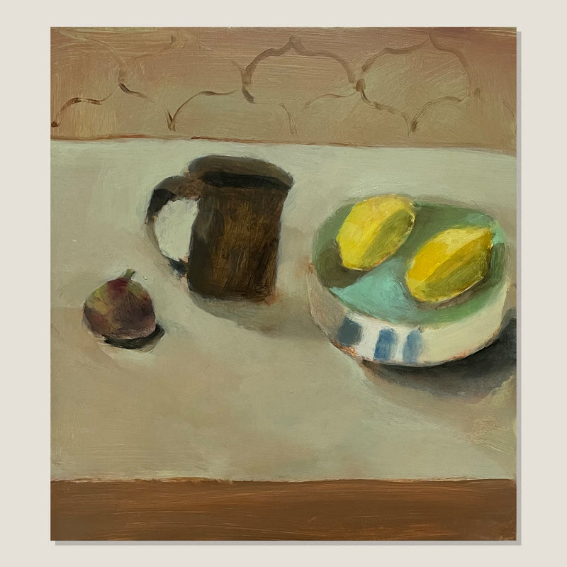 Still Life With Fig, Brown Jug And Lemons