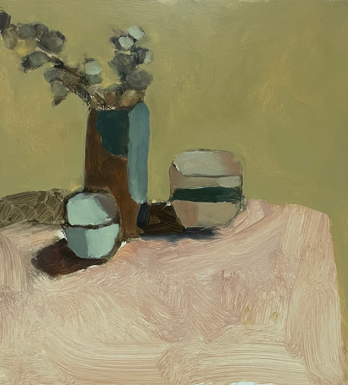 Still Life With Gum Leaves And Pottery