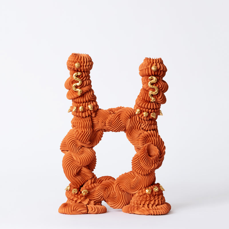 Terra.Cotta Temple Ring Candelabra