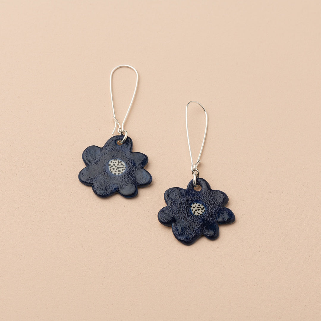 Flower Earrings Blue