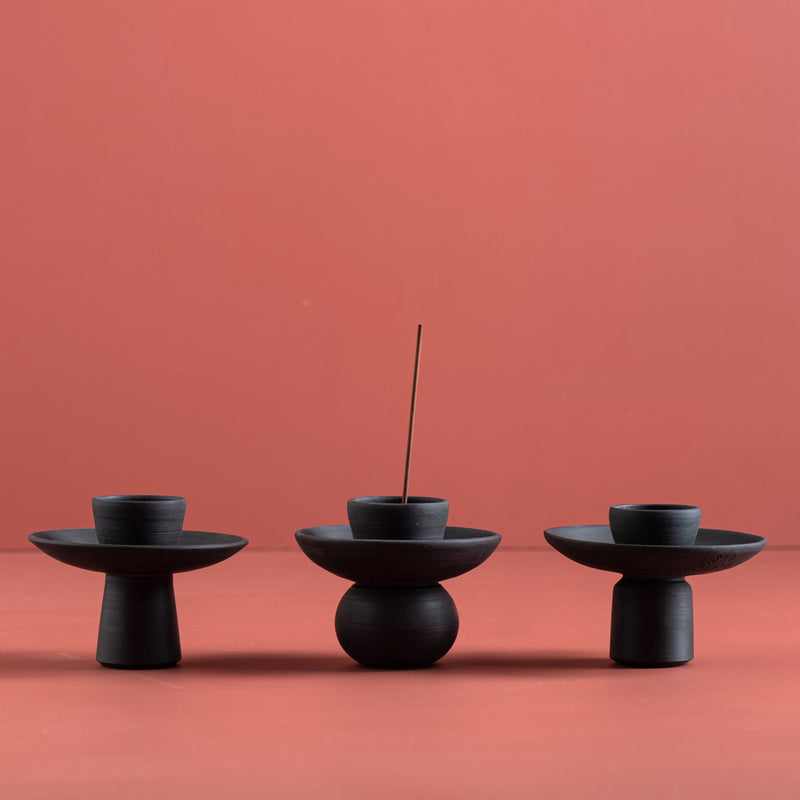 Incense Holder - Sphere (black)