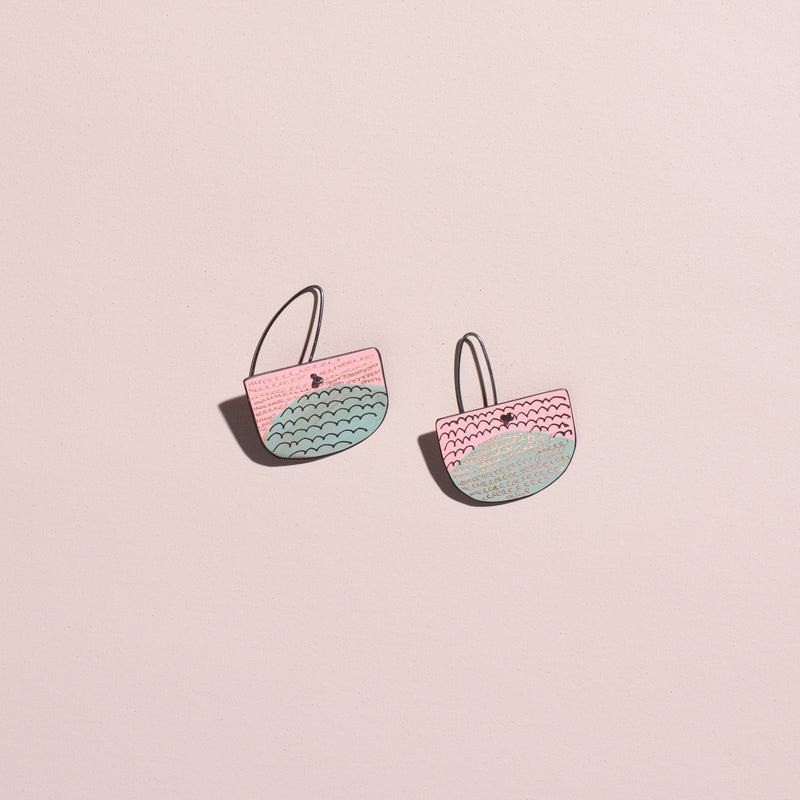 Reversible Shapes Earrings (baby blue + pink)