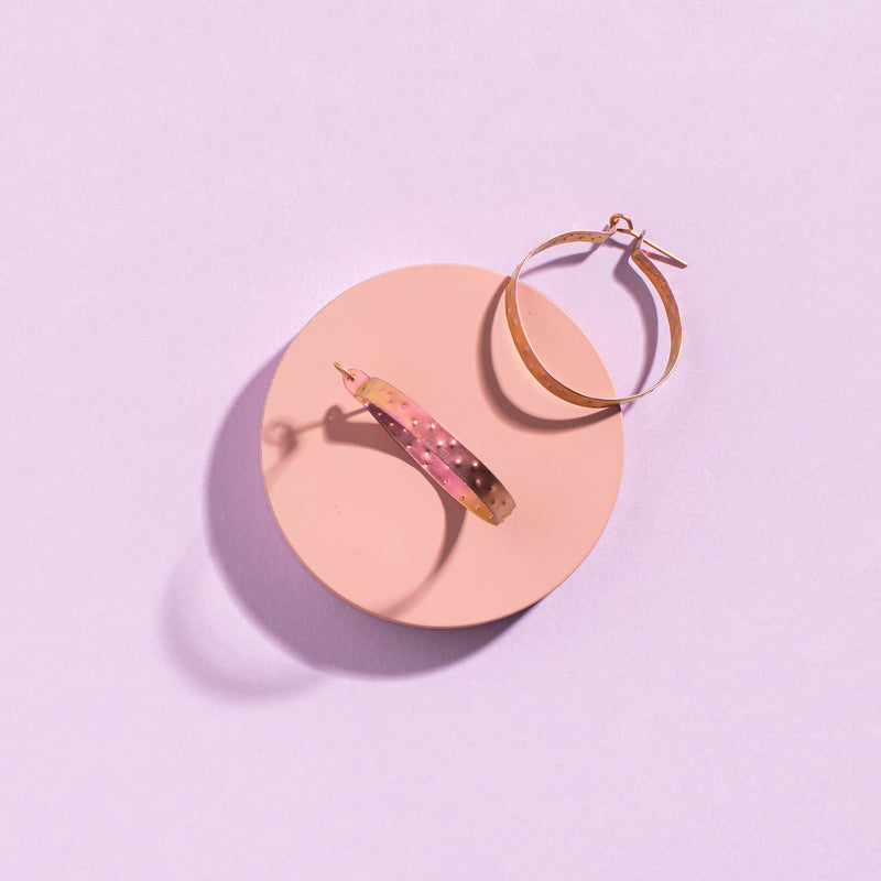 Small Pink Hoop Earrings