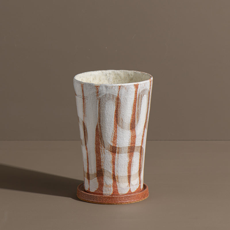 Tall Snake Planter - White
